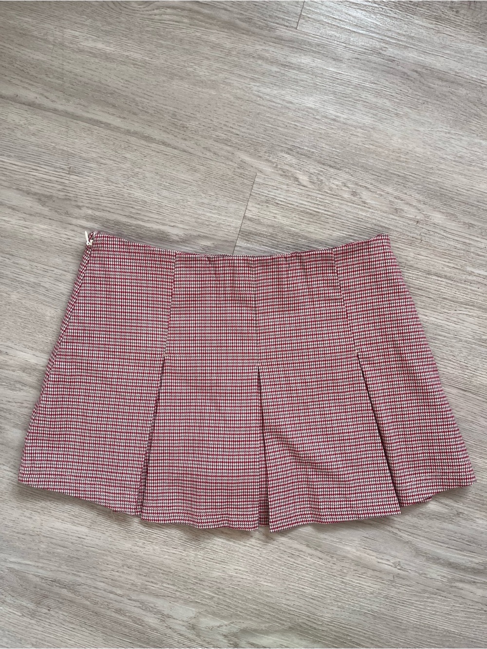 Urban Outfitters Red Gingham Pleated Mini Skirt with Shorts XS - Picture 9 of 9